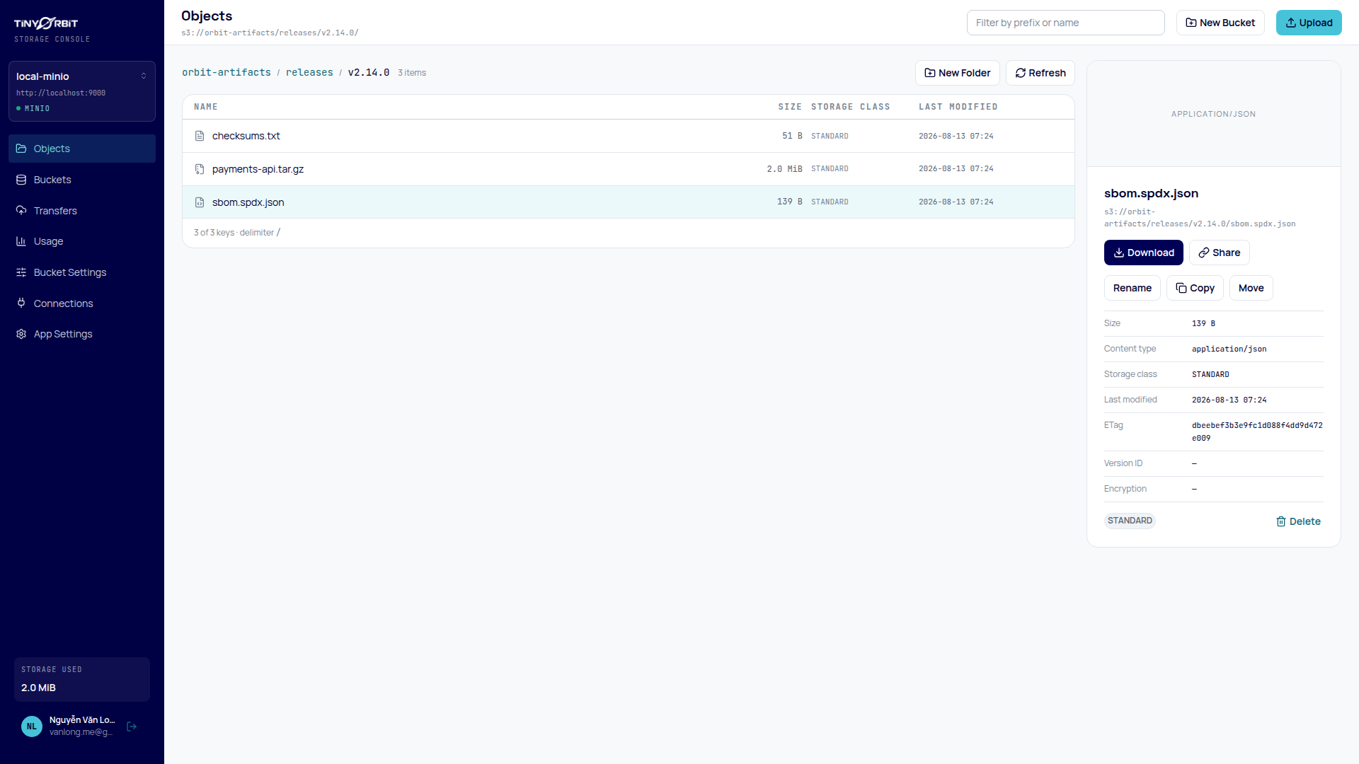 Object browser with preview pane